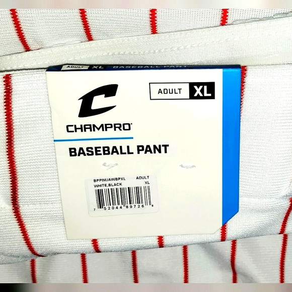 New CHAMPRO Baseball Pants (Knickers)! XL Adult Men. Red/White Stripes. - Picture 8 of 12